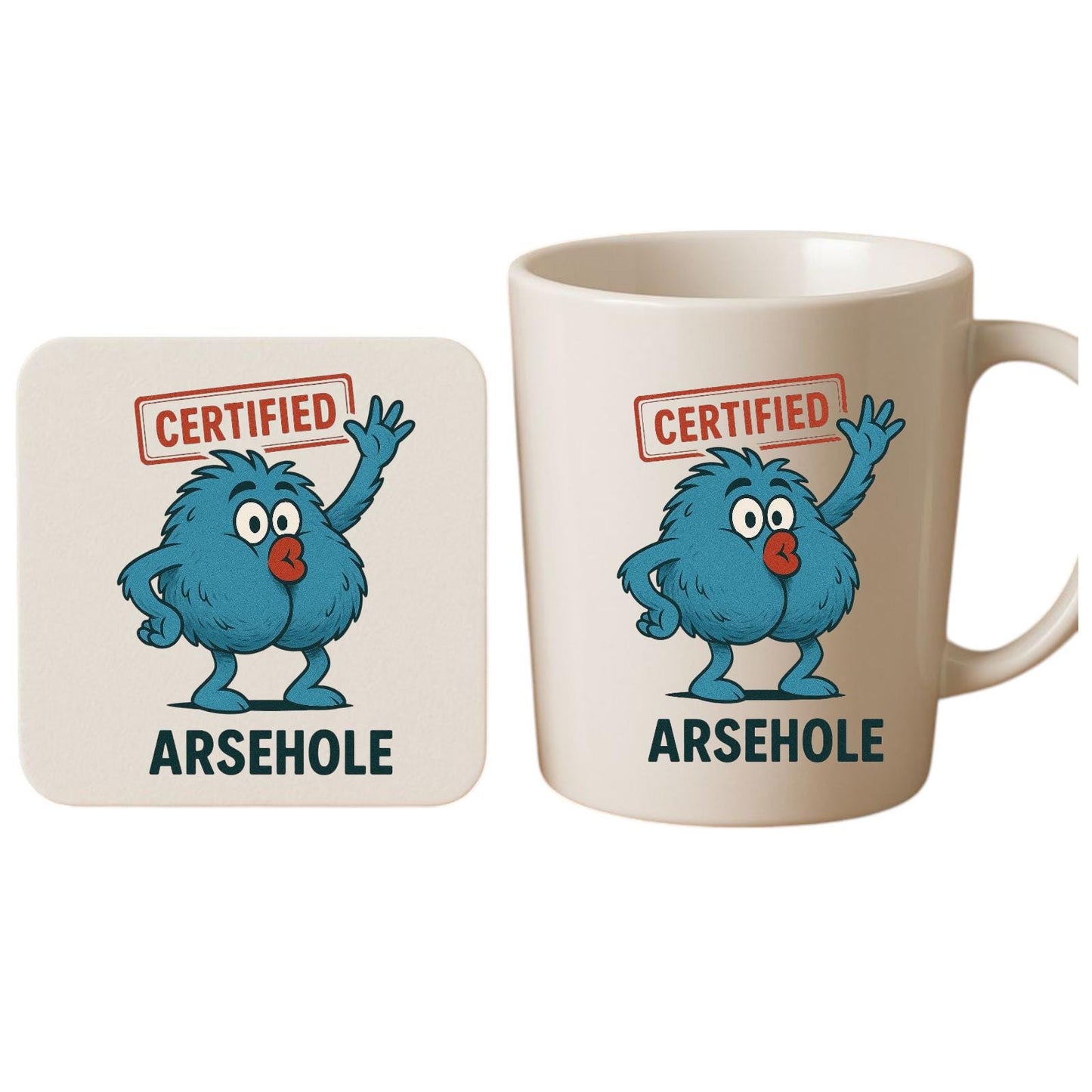 Funny Birthday Gift Mug for Brother, Son, Mate β Certified Arsehole Novelty Cup | Rude Cheeky Present for Him | Gag Coffee Mug Son, Friend