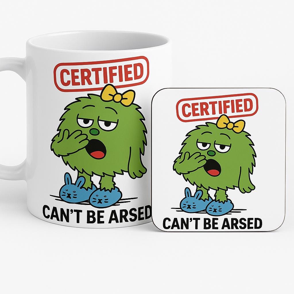 Funny Lazy Days Coffee Mug - Can't Be Bothered - Novelty Gift for Women