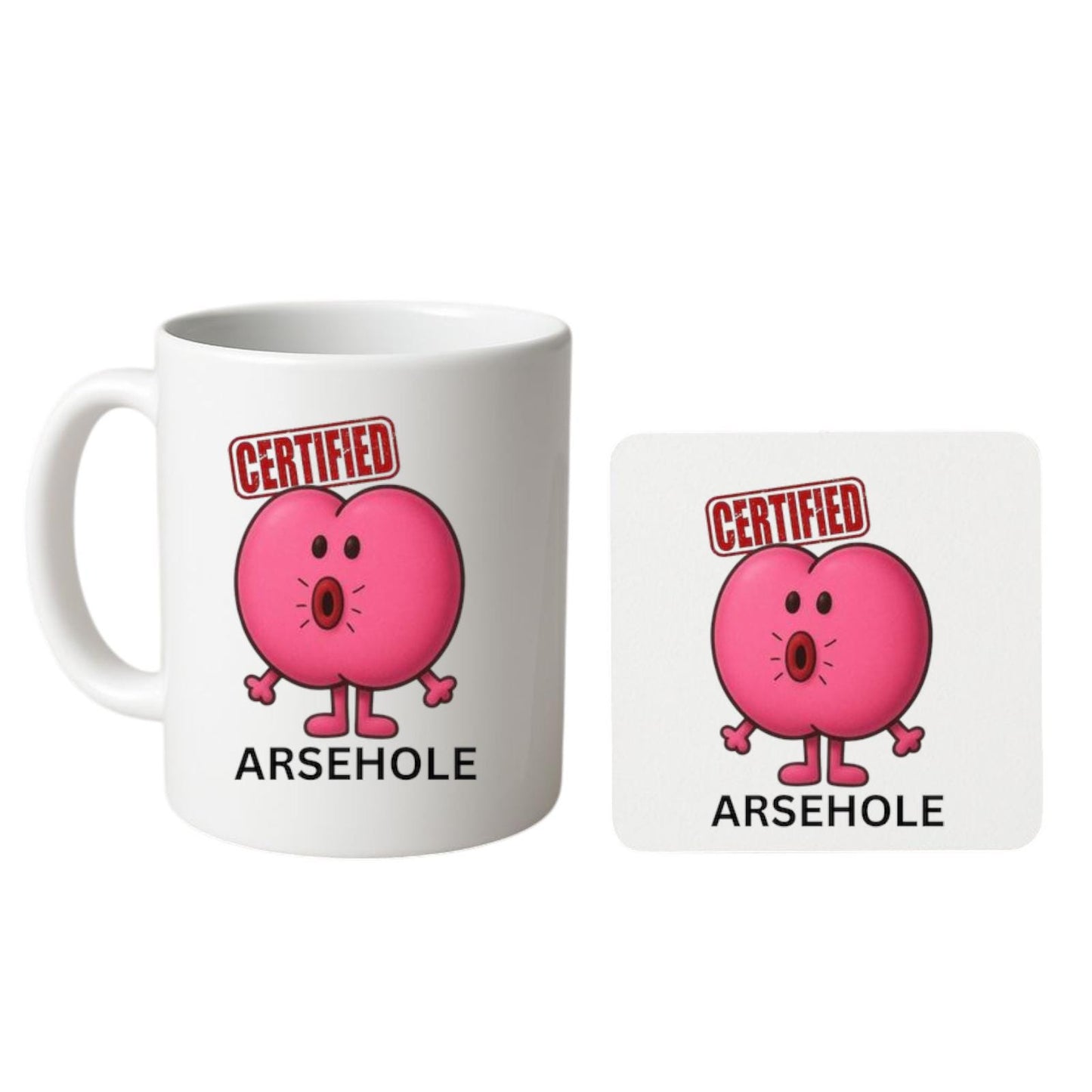 Funny Ar*ehole Mug – Funny Rude Cartoon Coffee Cup Gift Fof Men, Adult Humour