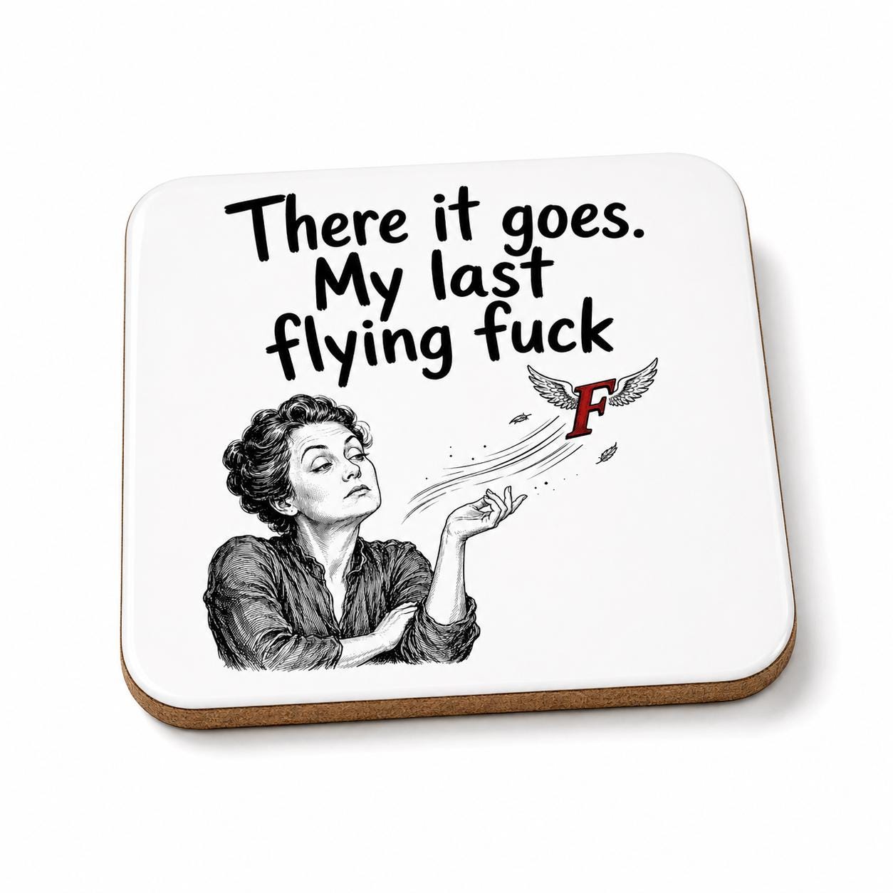 Rude Coasters Set of 4, Funny Adult Humour Drink Mats, Sweary Coaster Gift, Handmade Novelty Gift for Friends, Home Bar Decor