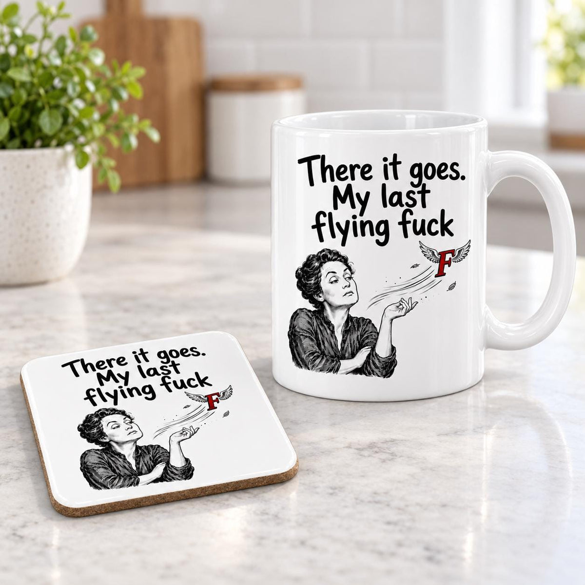 Funny Mug for Colleague, There Goes My Last Flying Fck Coffee Cup, Sarcastic Secret Santa Gift, Rude Office Humour, Birthday Gift for friend
