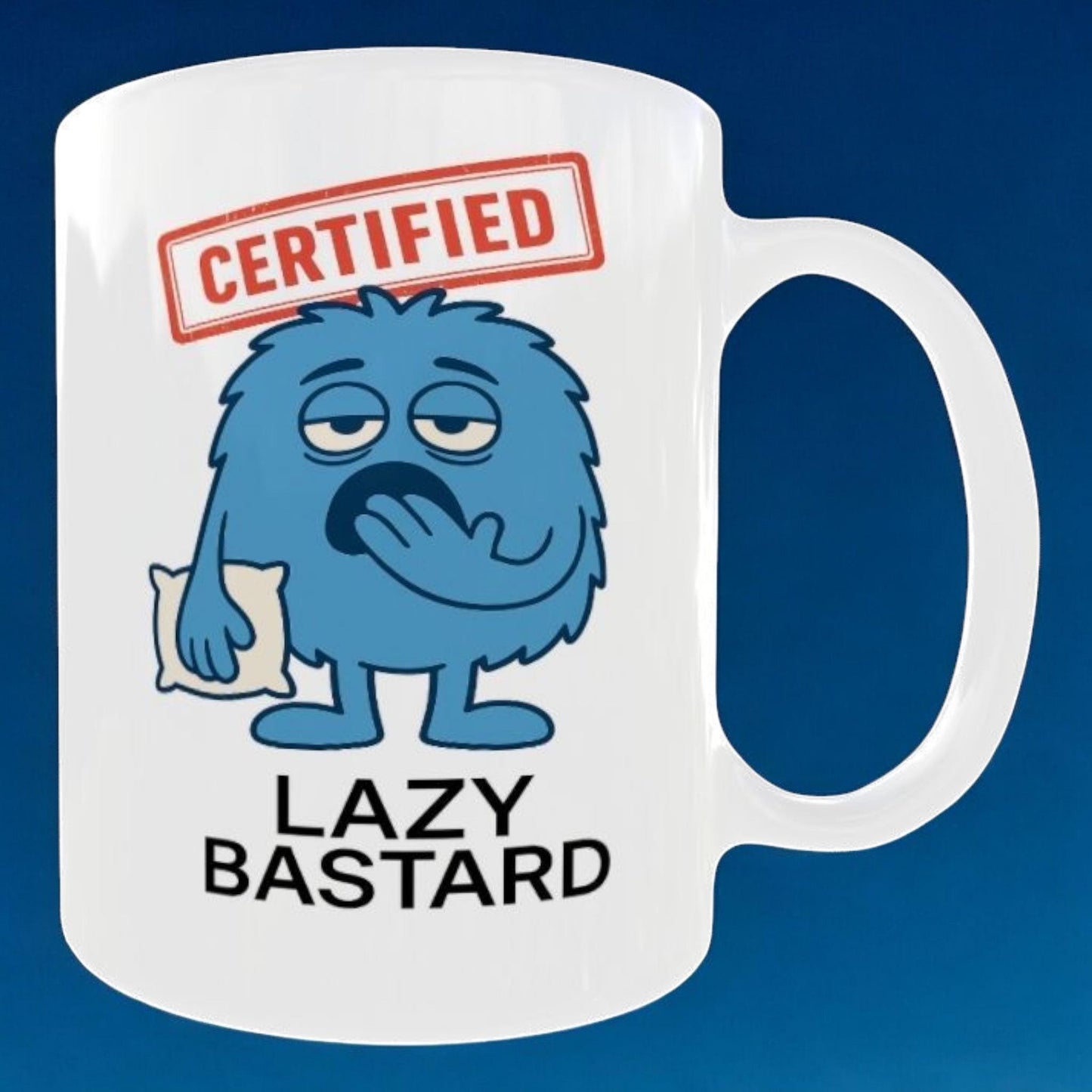 Coffee Mug For Lazy People – Rude Cartoon Tea Cup For Men