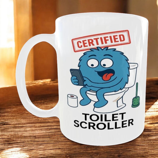 Funny Toilet Scroller Mug: Cheeky Bathroom Humor Gift