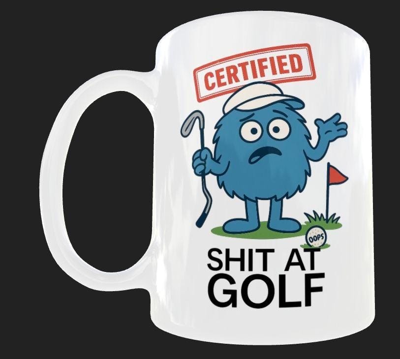 Rude Golf Mug – Funny Novelty Joke Coffee Cup for Golf enthusiasts