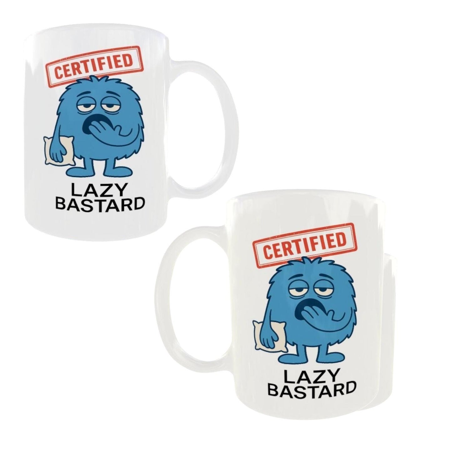 Coffee Mug For Lazy People – Rude Cartoon Tea Cup For Men