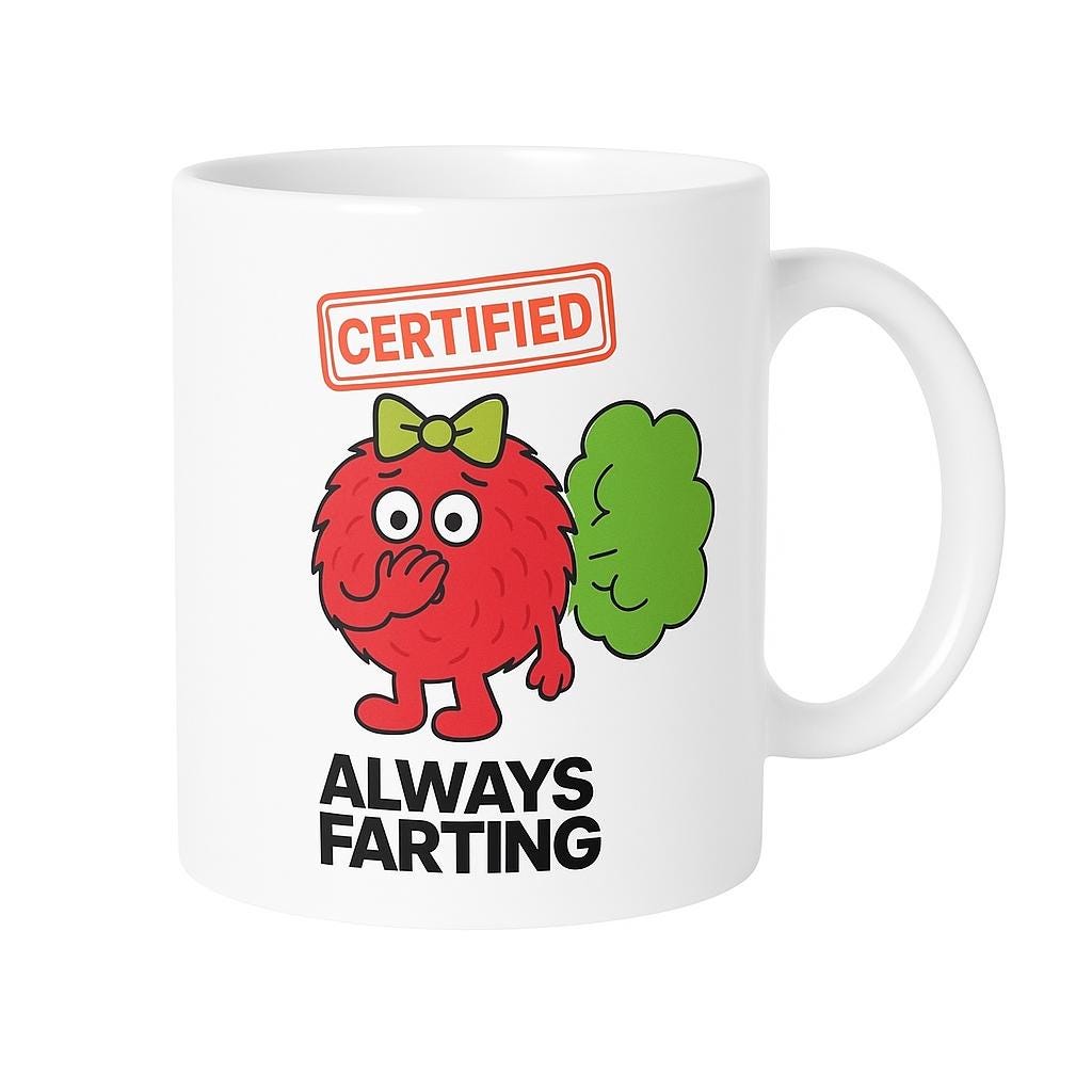 Funny Farting Mug, Rude Humor Gift