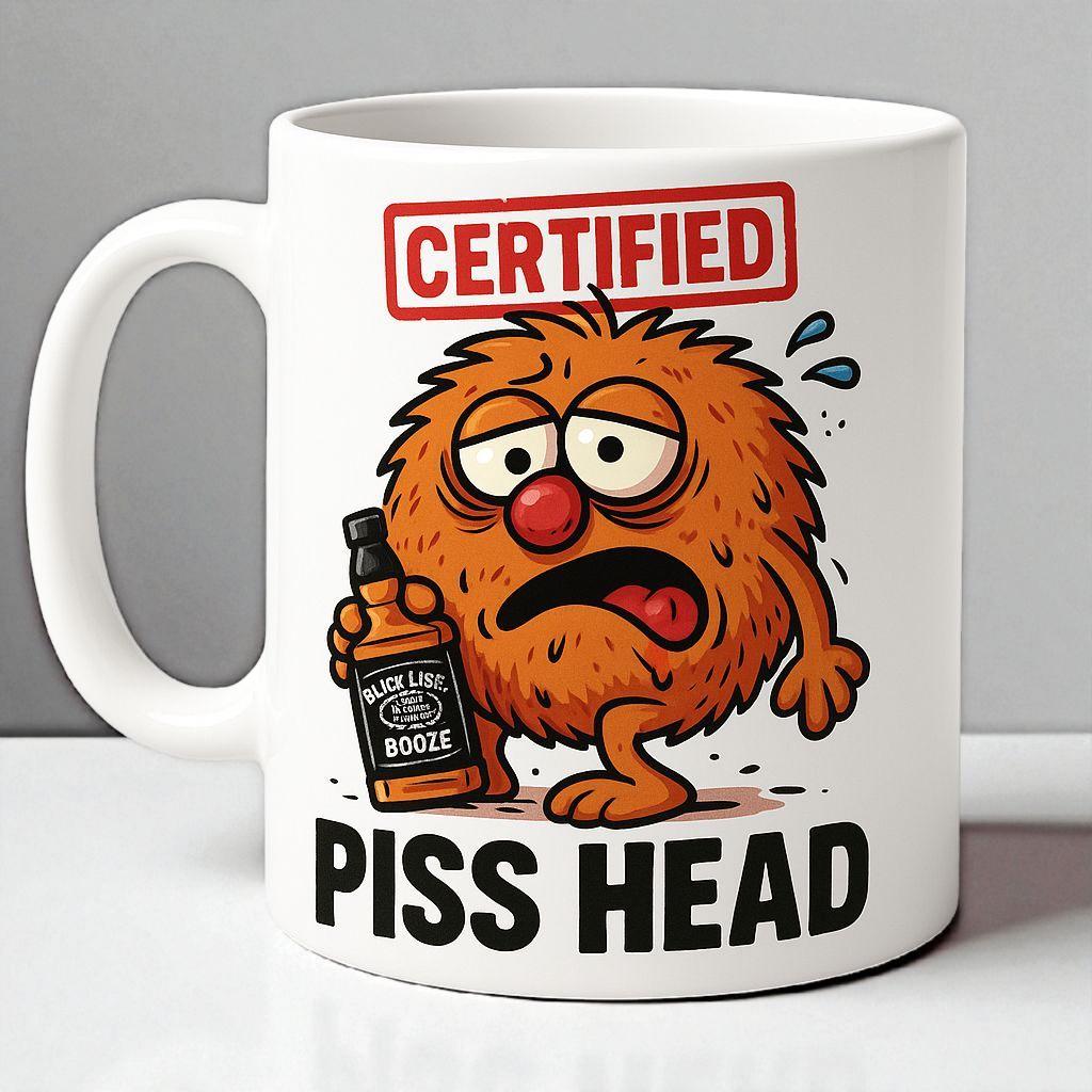 Certified Rude Mug. Funny whisky Drinking cartoon character