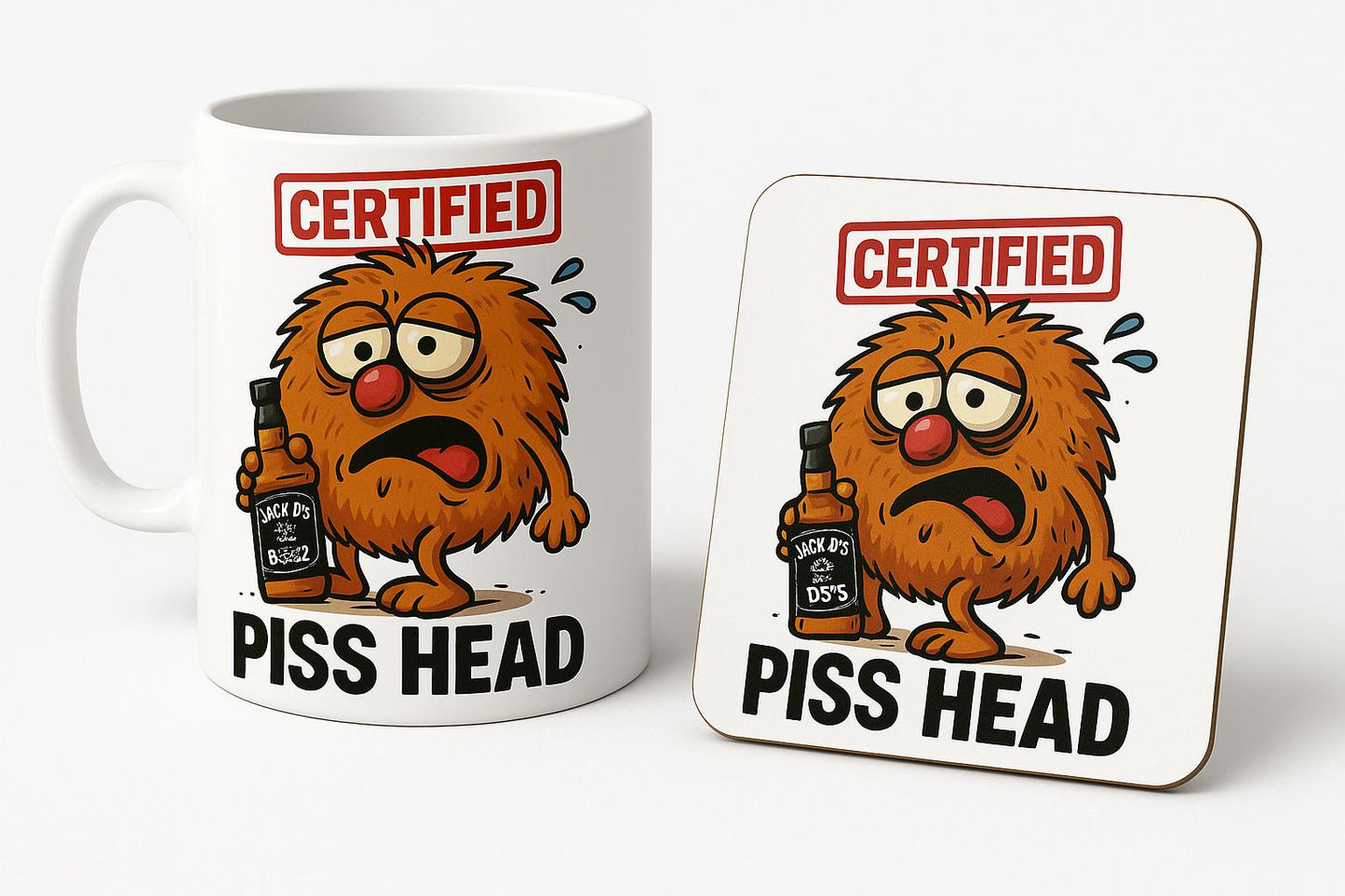 Certified Rude Mug. Funny whisky Drinking cartoon character