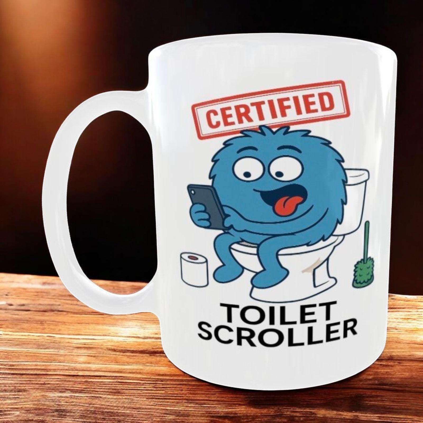 Funny Toilet Scroller Mug: Cheeky Bathroom Humor Gift