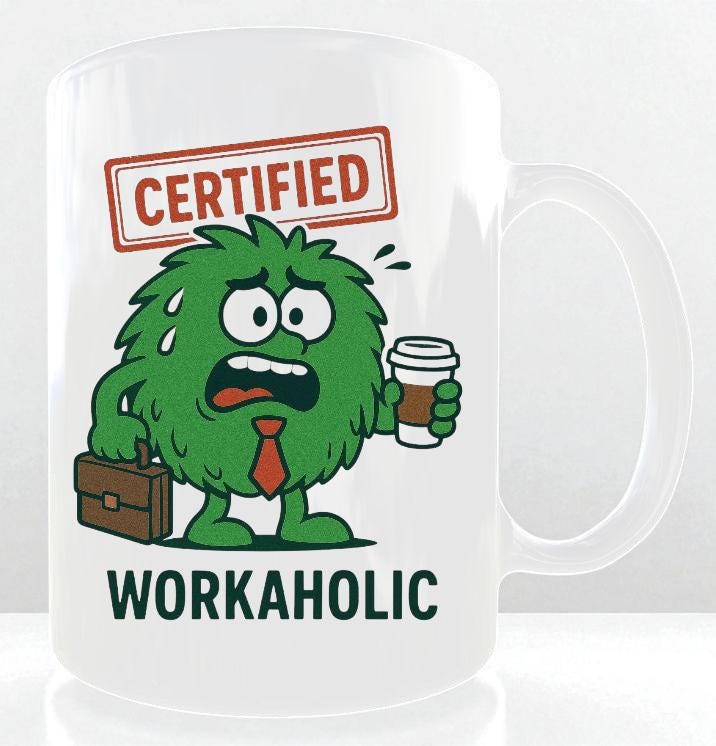 Funny Workaholic Mug – Office Coffee Cup – Work Gift for Colleague