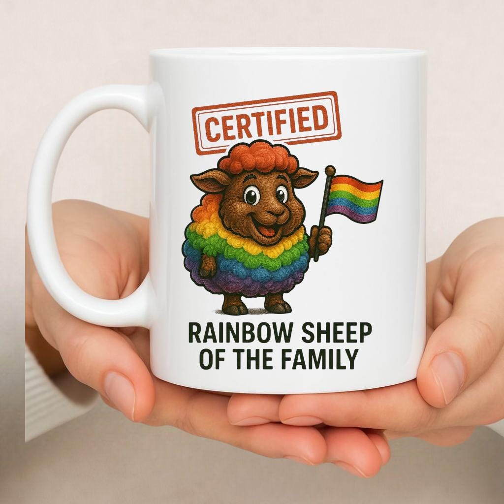 Rainbow Sheep Mug – Funny LGBTQ+ Pride Gift for Family or Friends