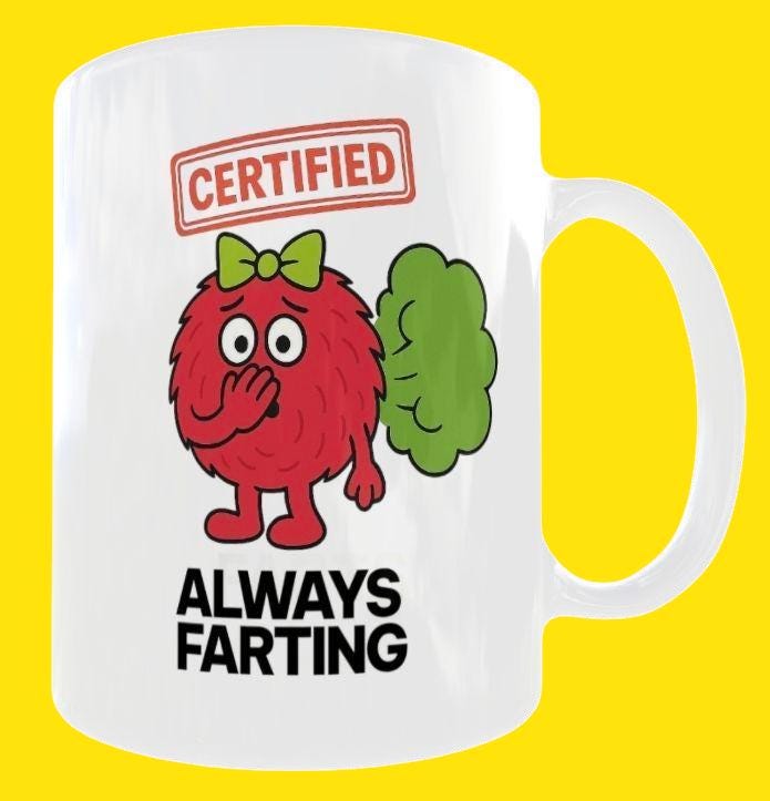 Funny Farting Mug, Rude Humor Gift