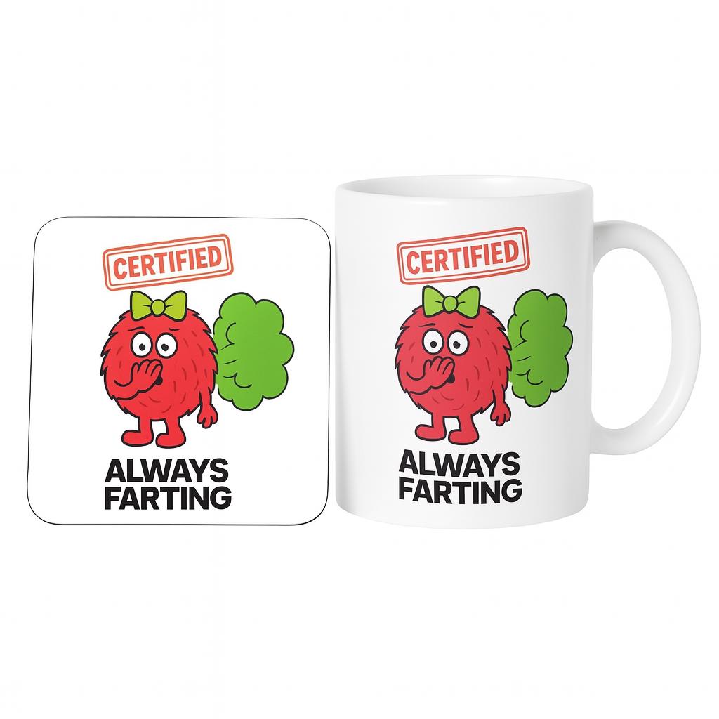 Funny Farting Mug, Rude Humor Gift