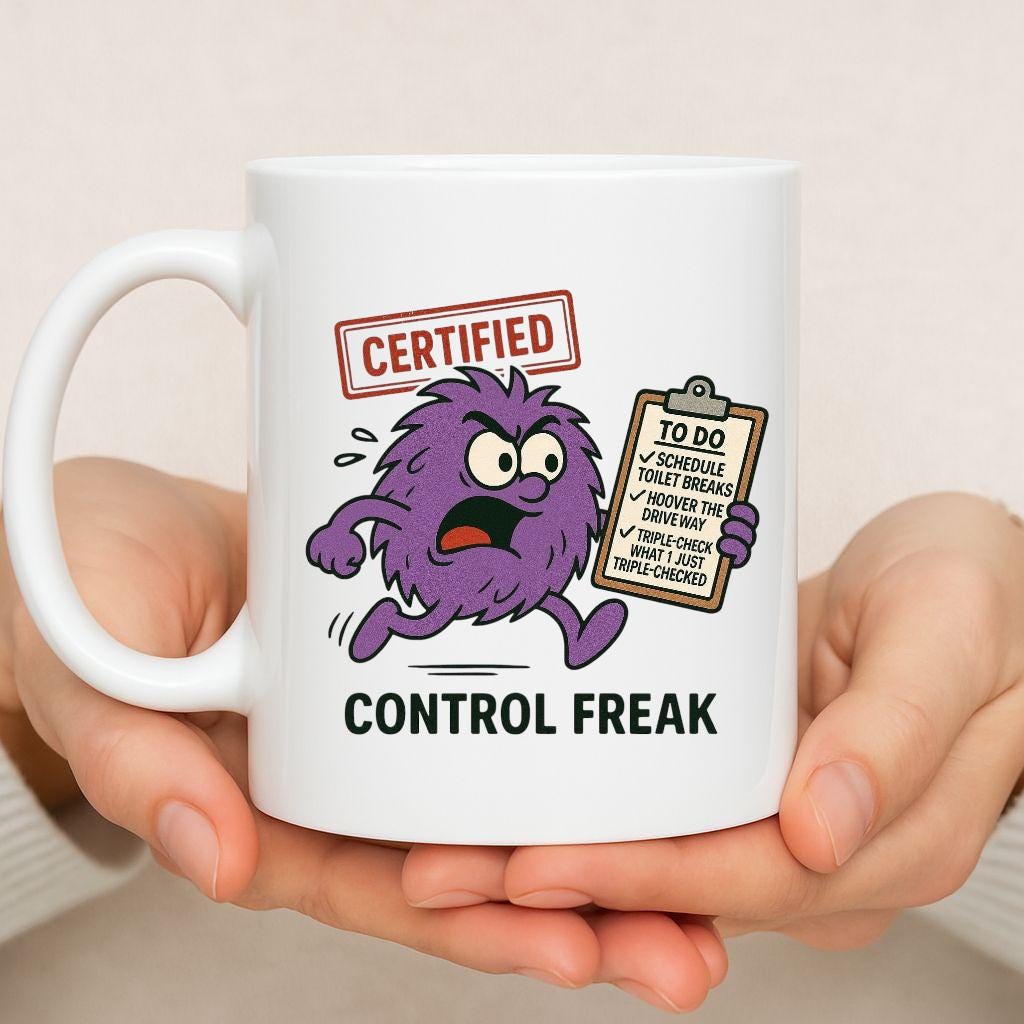 Funny Control Freak Mug: Fun Office Coffee Cup Gift For Colleague or Boss
