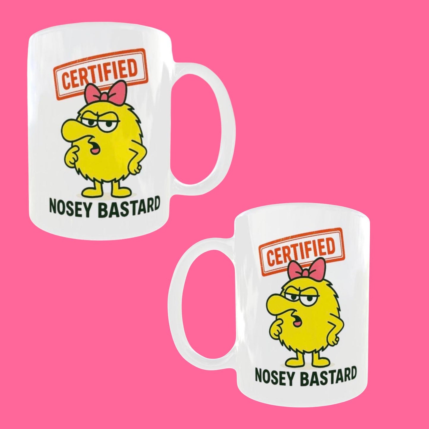 Funny Nosey Mug – Cheeky Cartoon Coffee Cup, Gift for Coworker