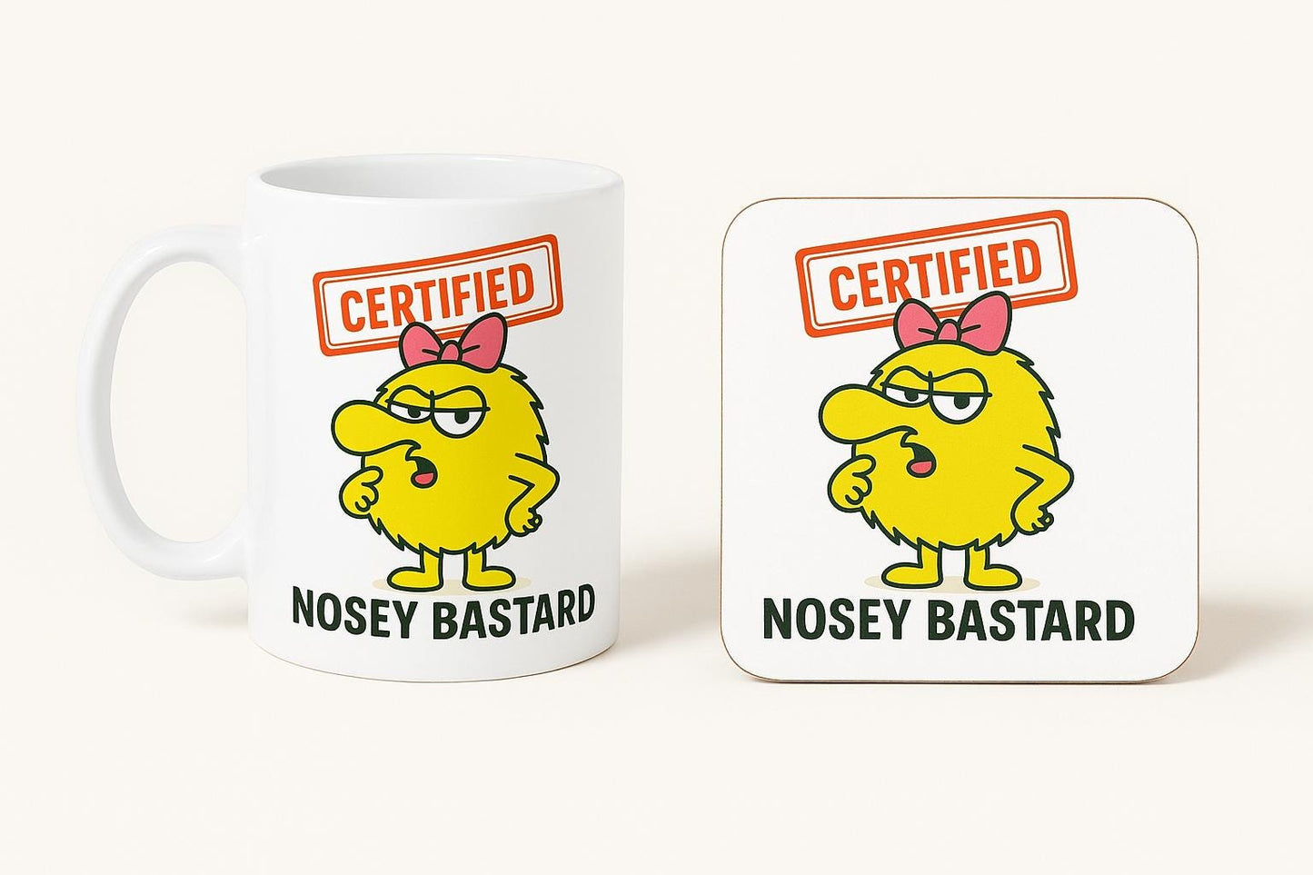Funny Nosey Mug – Cheeky Cartoon Coffee Cup, Gift for Coworker