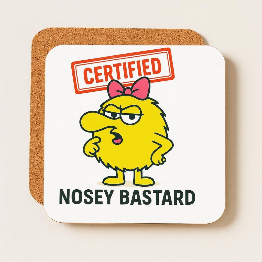Funny Nosey Mug – Cheeky Cartoon Coffee Cup, Gift for Coworker