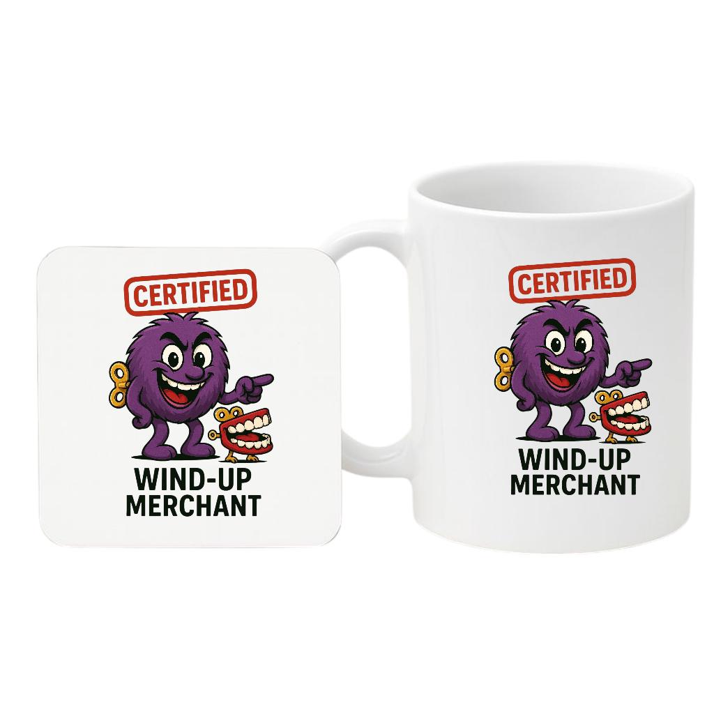 Wind-Up Merchant Cartoon Mug, Prank Gift for men