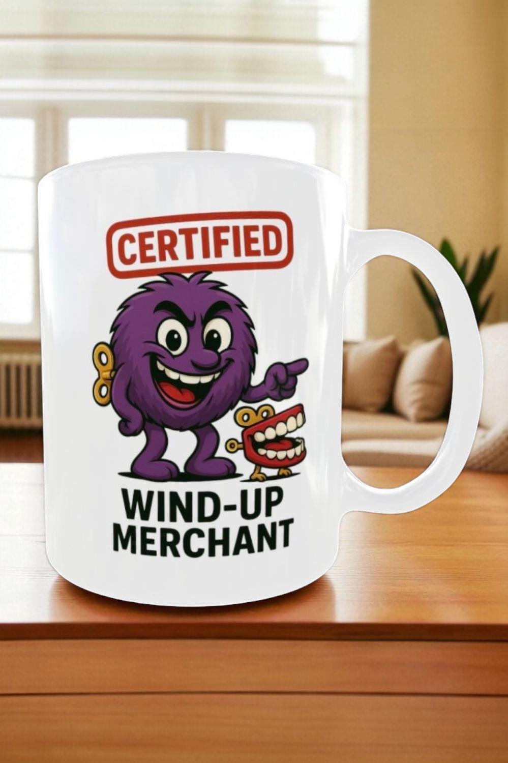 Wind-Up Merchant Cartoon Mug, Prank Gift for men