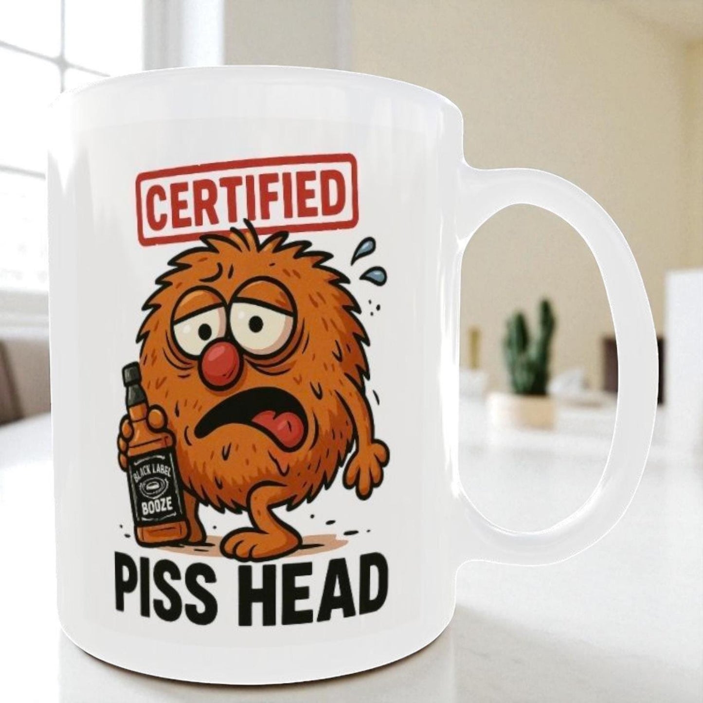 Certified Rude Mug. Funny whisky Drinking cartoon character