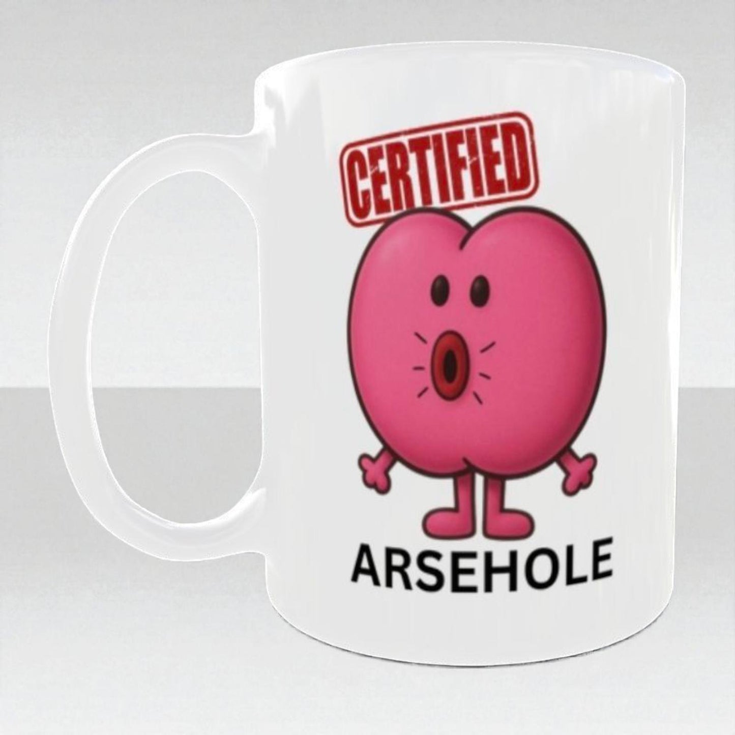 Funny Ar*ehole Mug – Funny Rude Cartoon Coffee Cup Gift Fof Men, Adult Humour