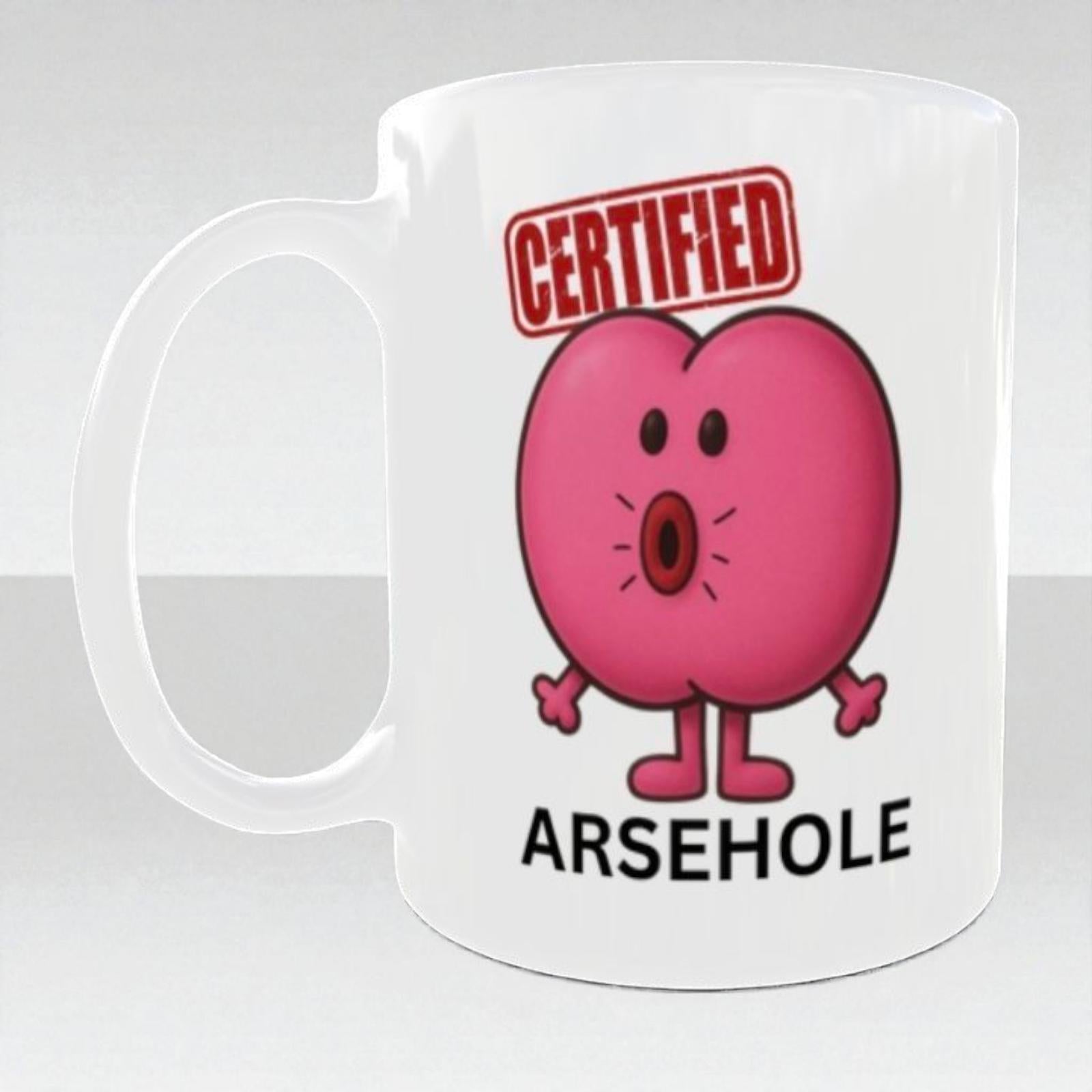Funny Ar*ehole Mug – Funny Rude Cartoon Coffee Cup Gift Fof Men, Adult Humour
