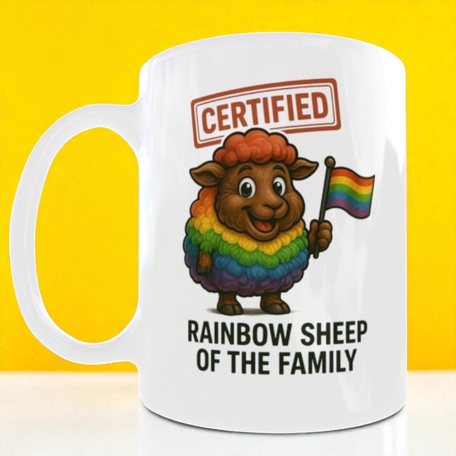 Rainbow Sheep Mug – Funny LGBTQ+ Pride Gift for Family or Friends