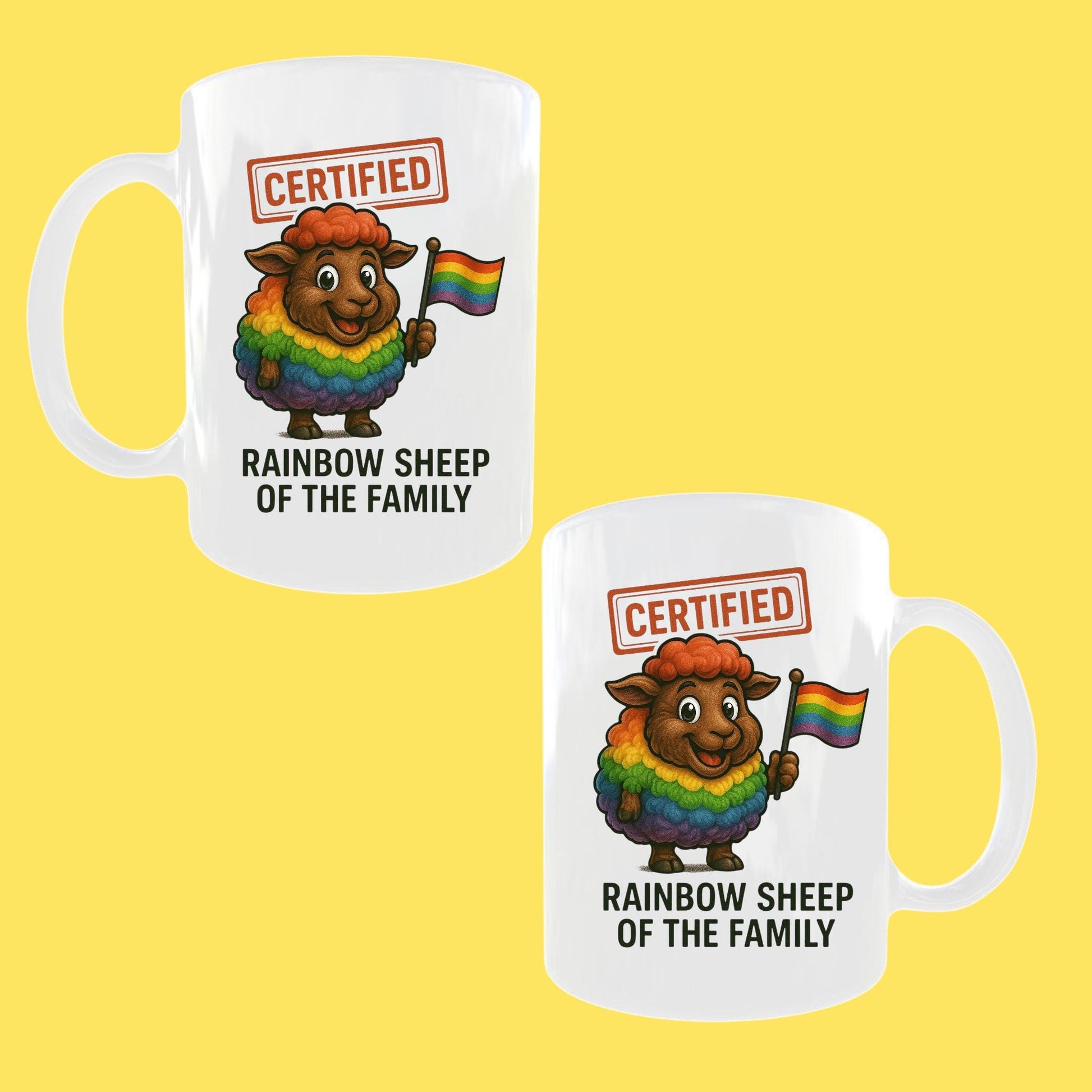 Rainbow Sheep Mug – Funny LGBTQ+ Pride Gift for Family or Friends