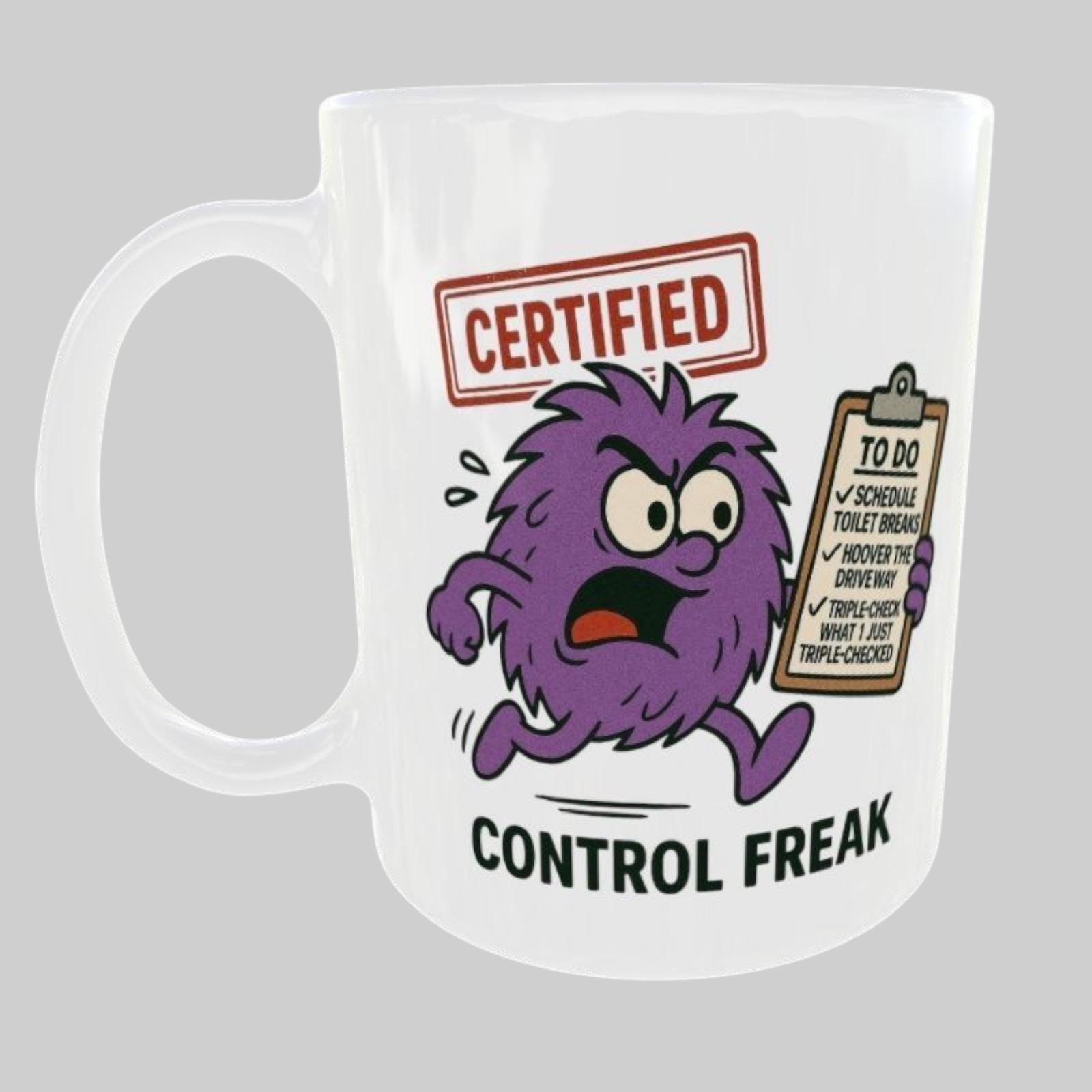 Funny Control Freak Mug: Fun Office Coffee Cup Gift For Colleague or Boss