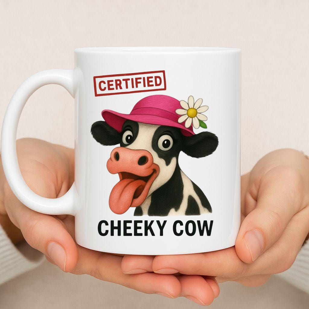 Cheeky Cow Coffee Mug, Funny Cow Lover Gift