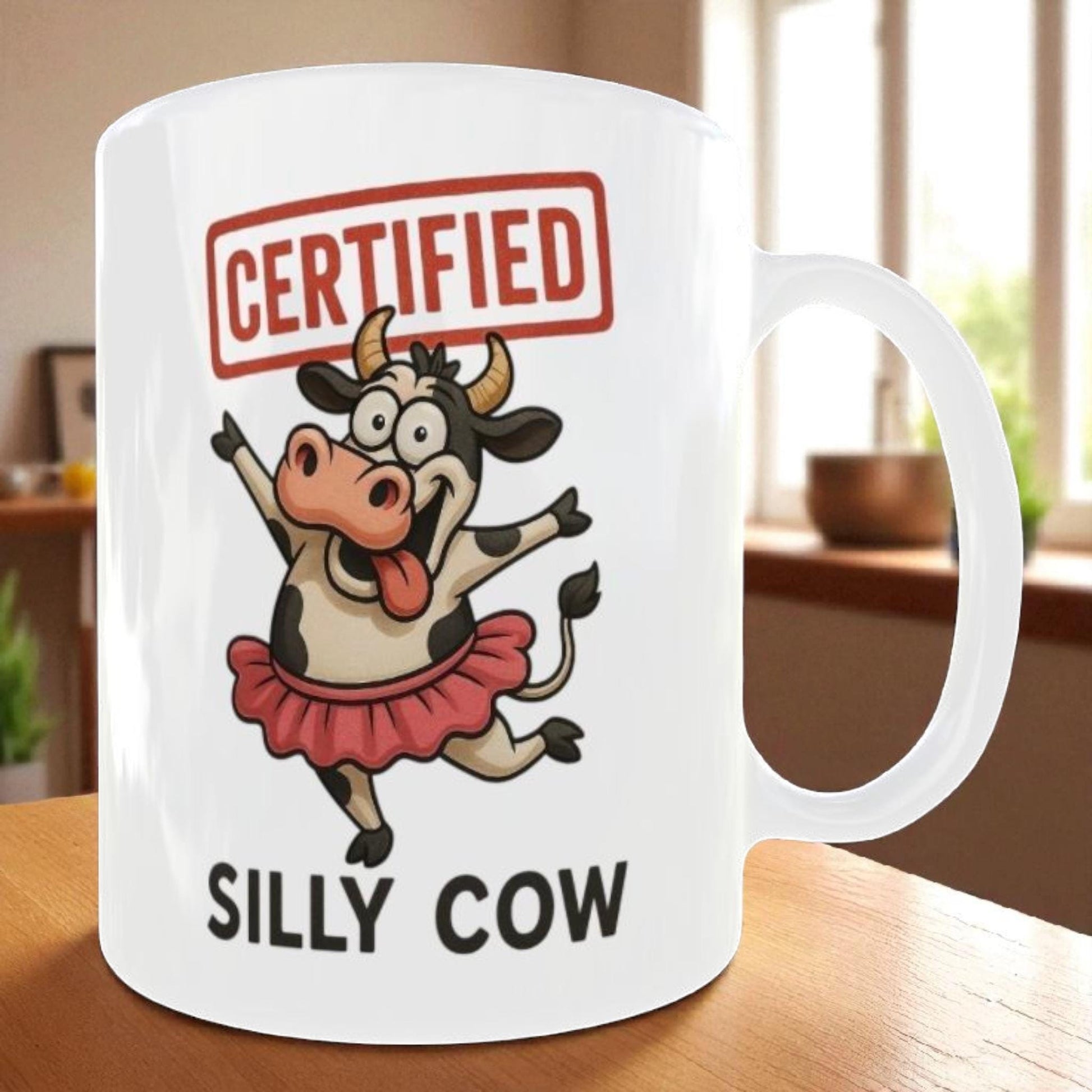 Silly Cow Mug: Cartoon Cow Coffee Cup