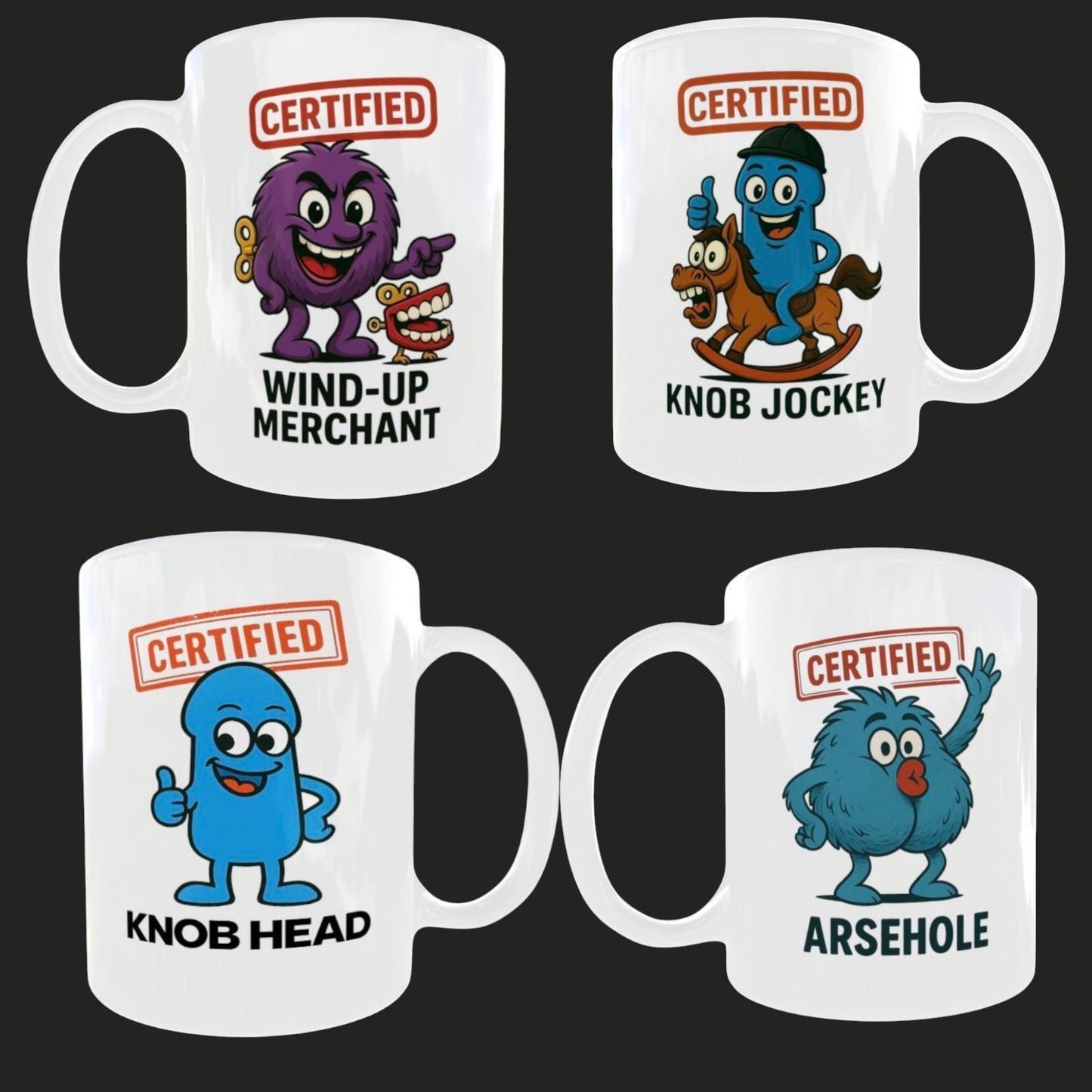 Funny Rude Mug for Men: Sarcastic Office Gift - "Certified Knob Jockey"
