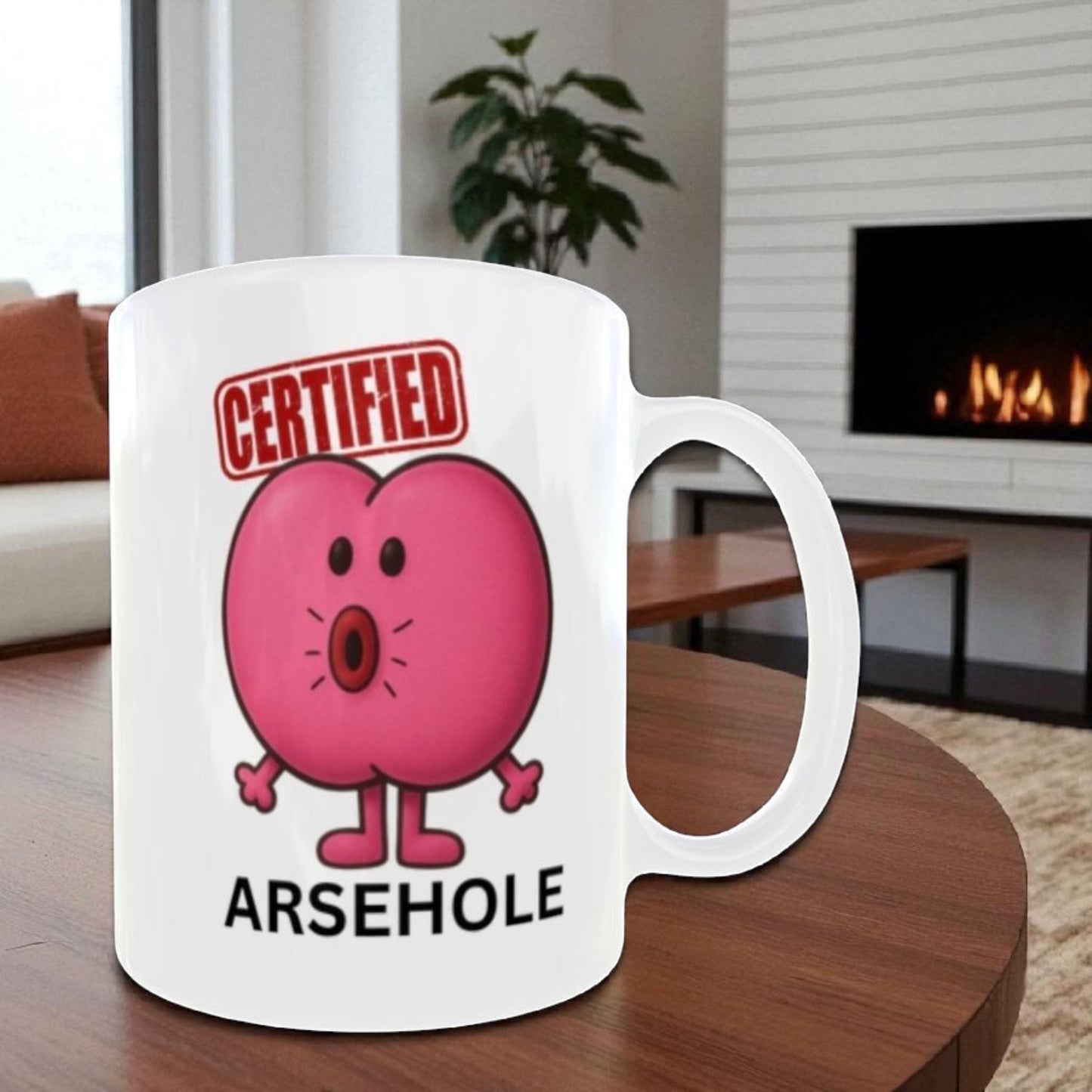 Funny Ar*ehole Mug – Funny Rude Cartoon Coffee Cup Gift Fof Men, Adult Humour