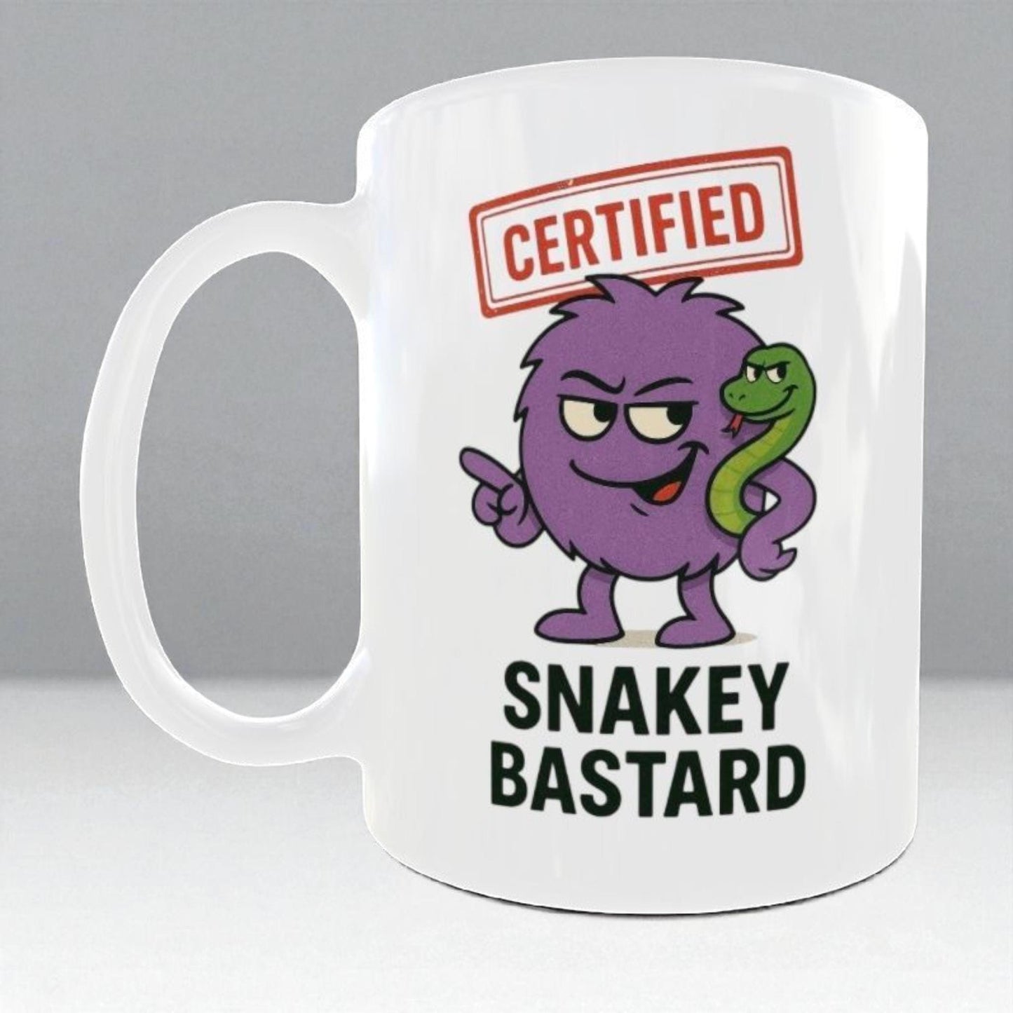 Funny Novelty Snakey Bas*ard Coffee mug Rude Cartoon Mug For Men
