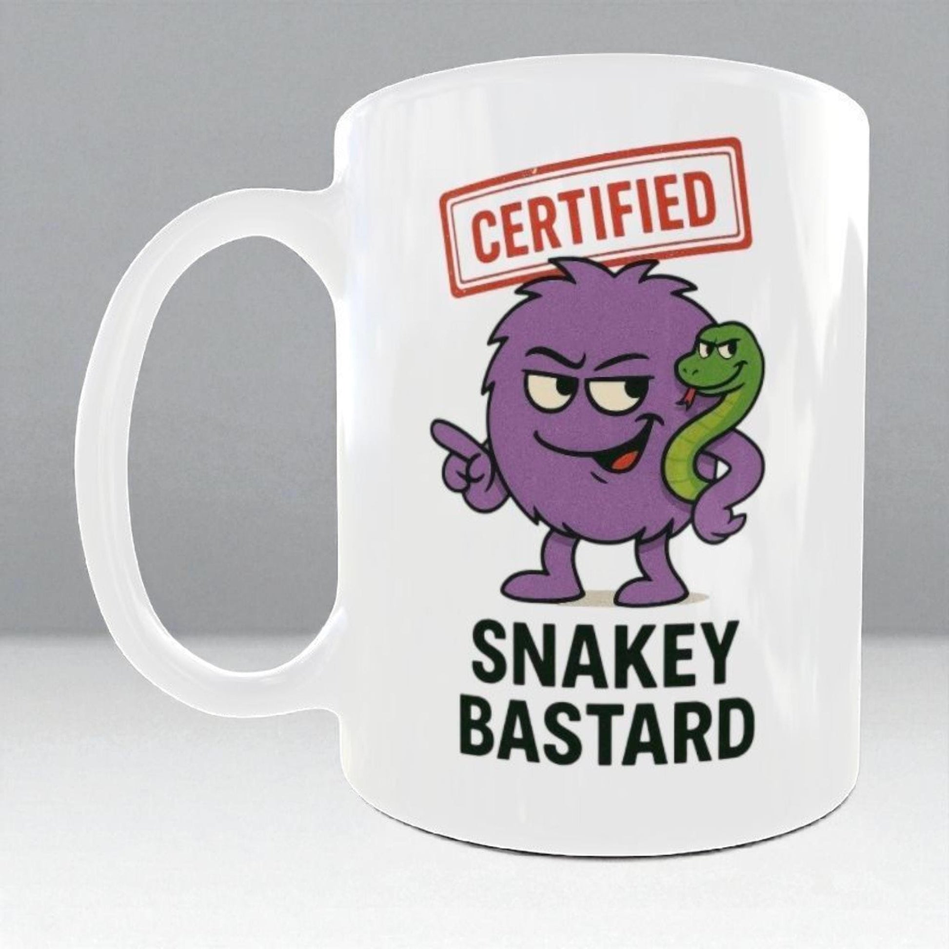 Funny Novelty Snakey Bas*ard Coffee mug Rude Cartoon Mug For Men