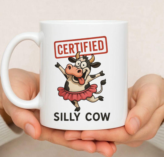 Silly Cow Mug: Cartoon Cow Coffee Cup