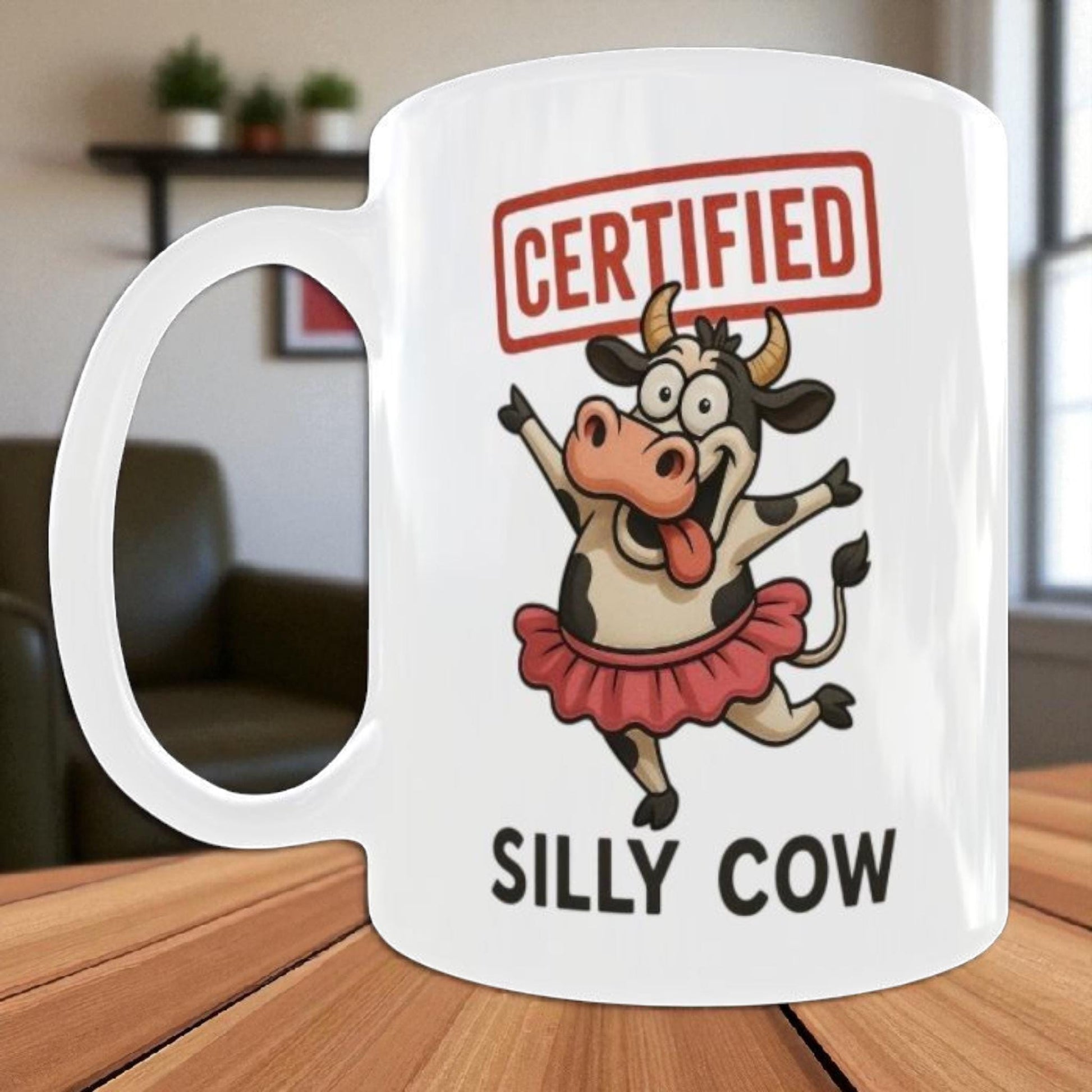 Silly Cow Mug: Cartoon Cow Coffee Cup