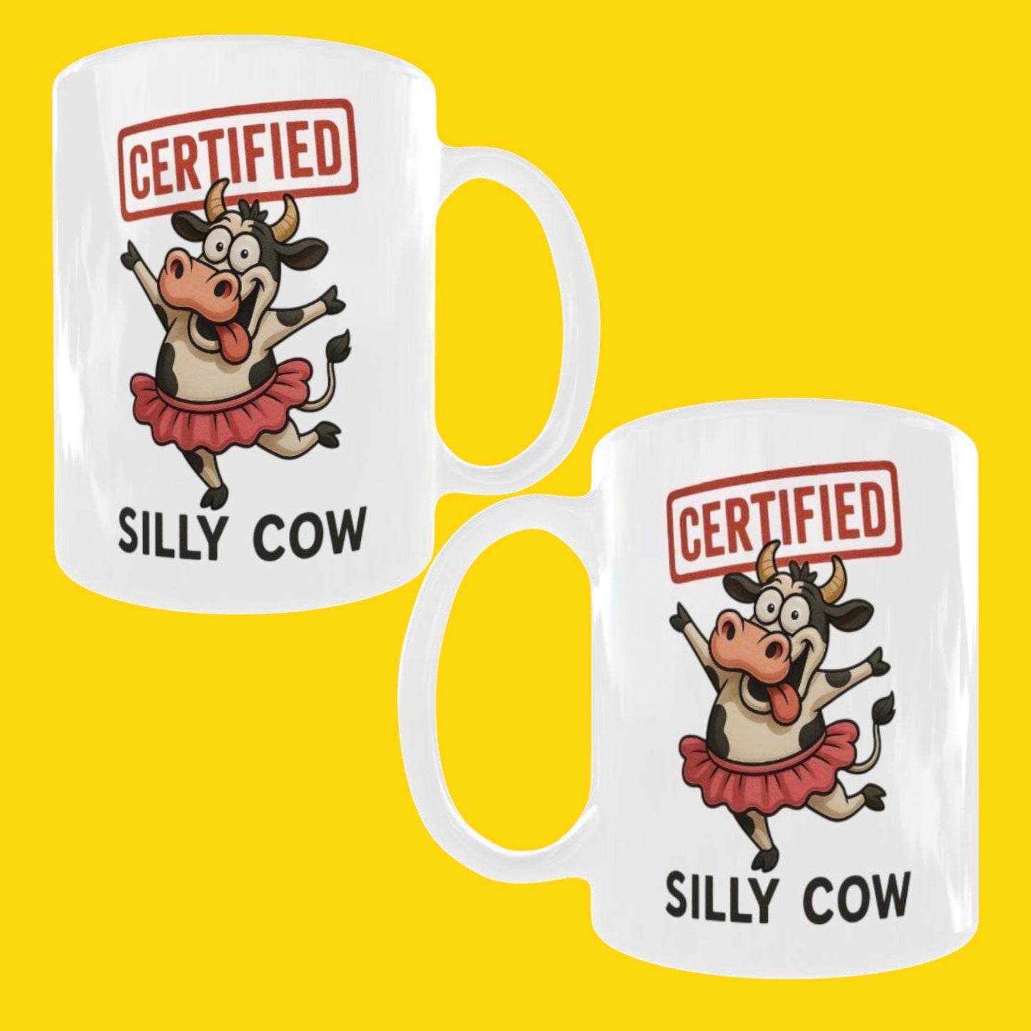 Silly Cow Mug: Cartoon Cow Coffee Cup
