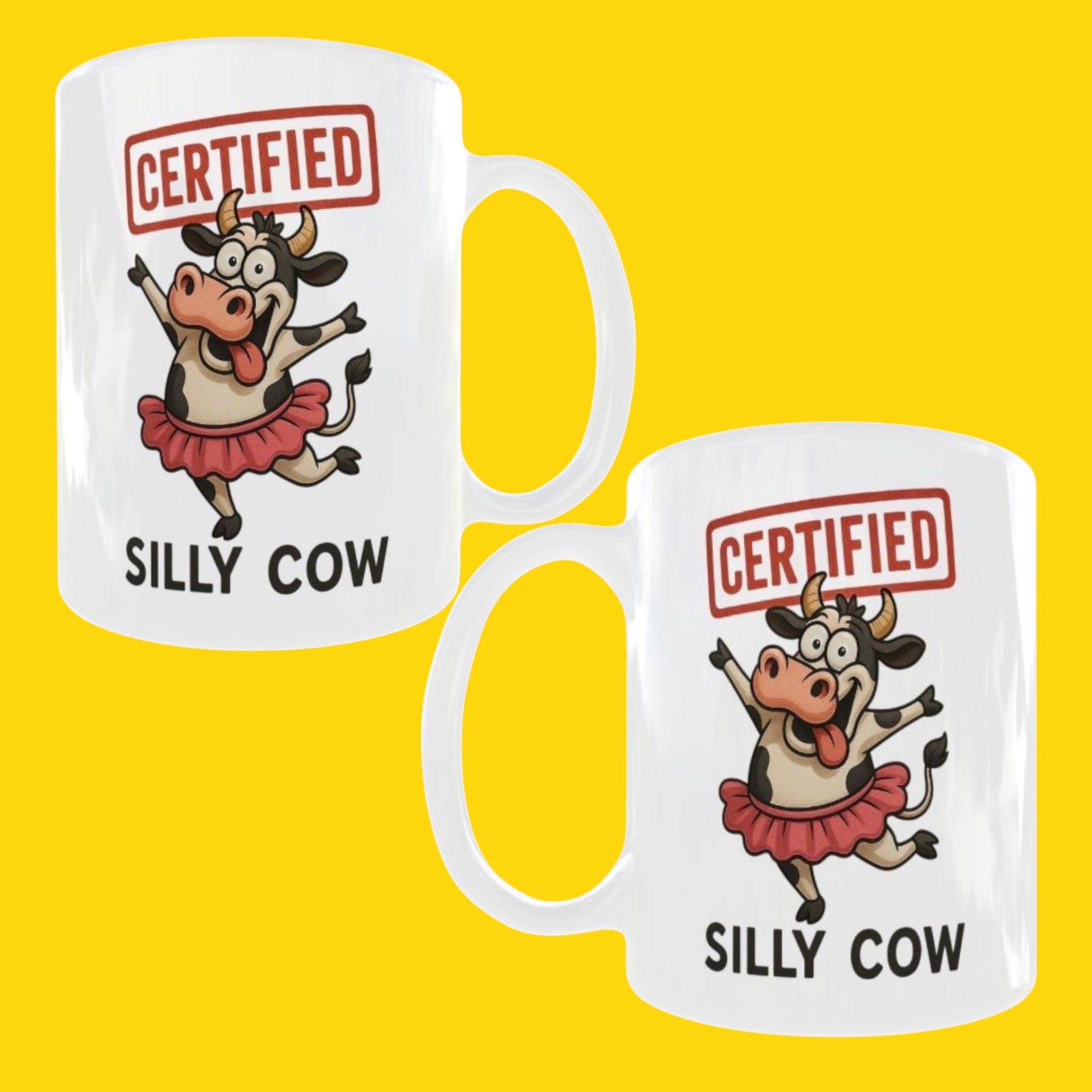 Silly Cow Mug: Cartoon Cow Coffee Cup