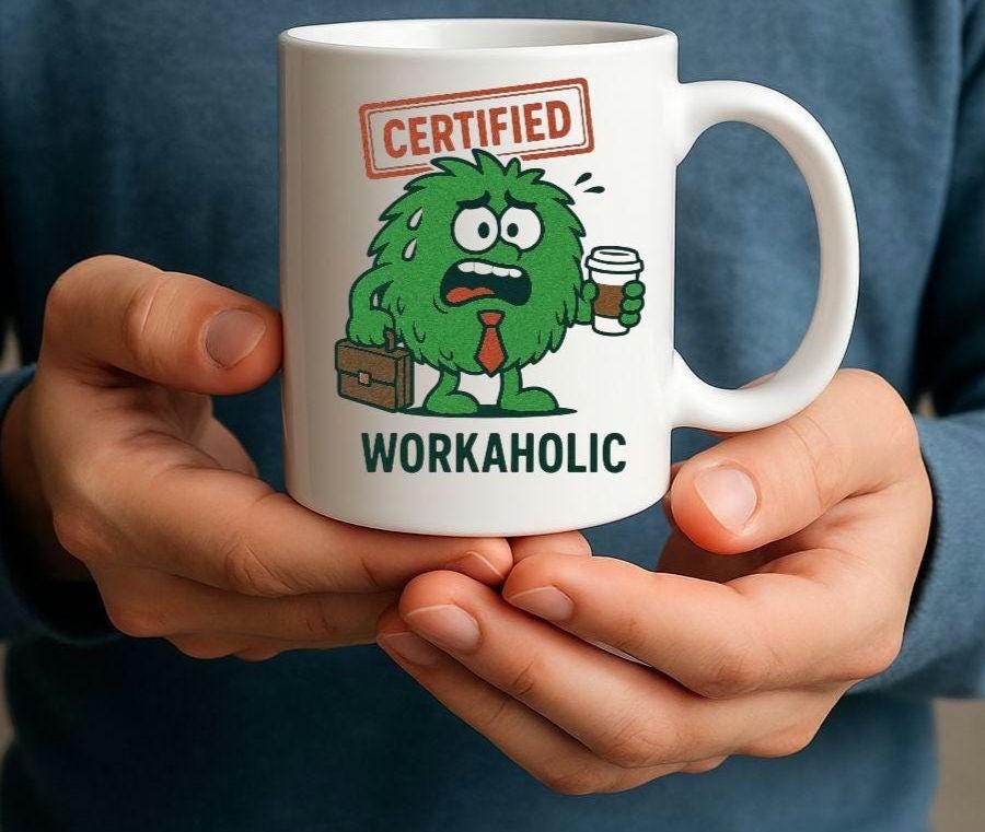Funny Workaholic Mug – Office Coffee Cup – Work Gift for Colleague