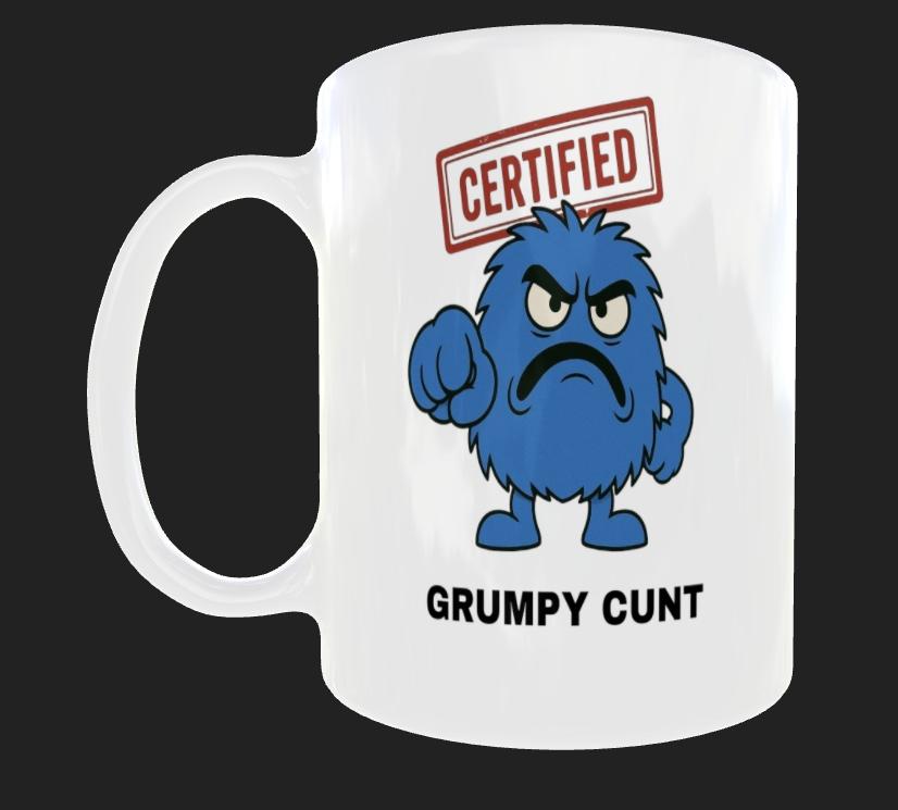 Rude Grumpy Mug – Funny Offensive Coffee Cup – Adult Joke Gift