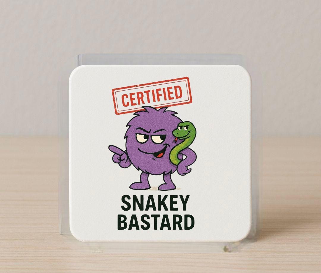 Funny Novelty Snakey Bas*ard Coffee mug Rude Cartoon Mug For Men