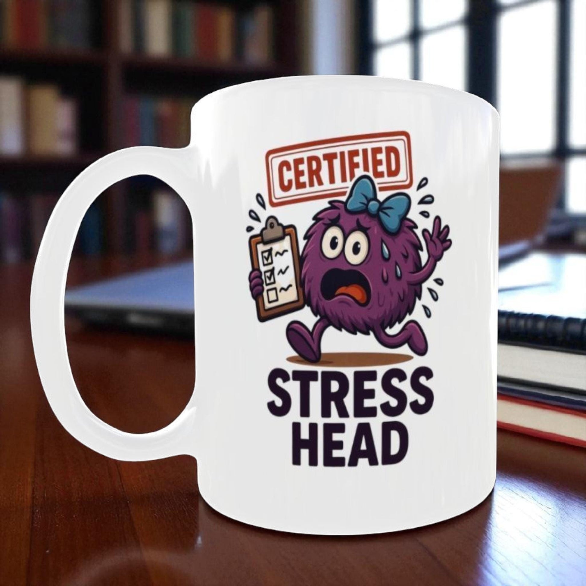 Stress Head Mug, Gift for Busy women, Funny Birthday/Christmas Present