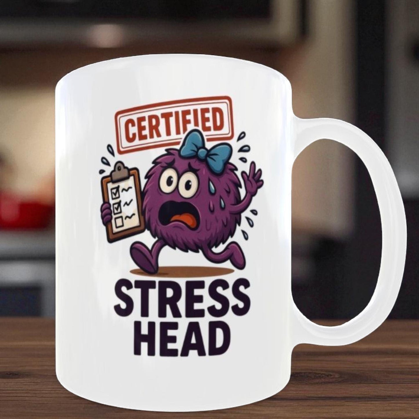 Stress Head Mug, Gift for Busy women, Funny Birthday/Christmas Present