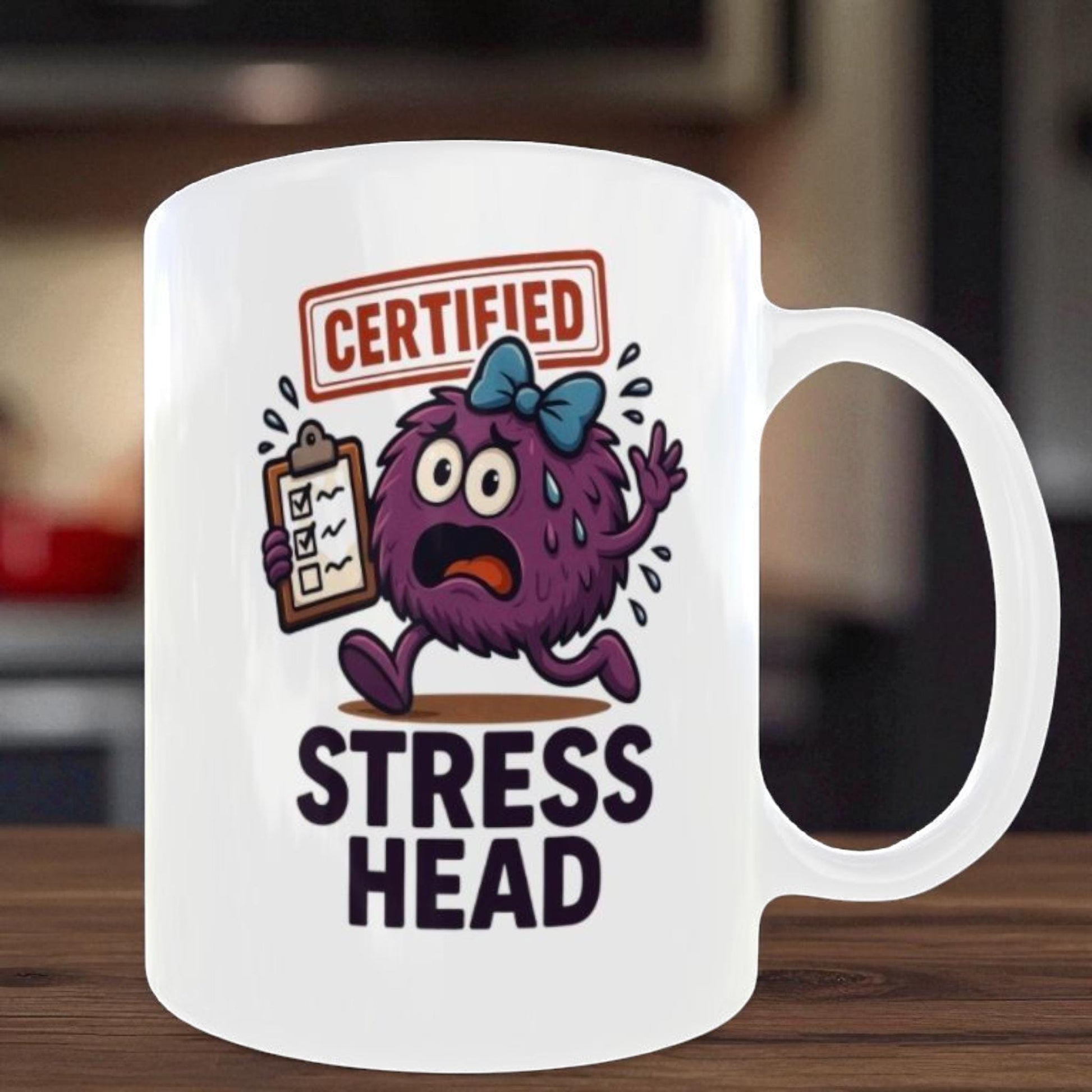 Stress Head Mug, Gift for Busy women, Funny Birthday/Christmas Present