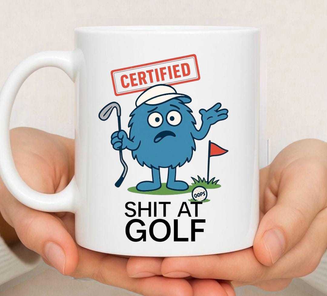 Rude Golf Mug – Funny Novelty Joke Coffee Cup for Golf enthusiasts