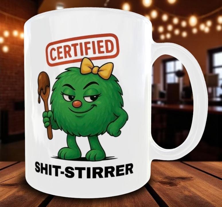 Funny Trouble Maker Mug: Rude Novelty Gift For Women