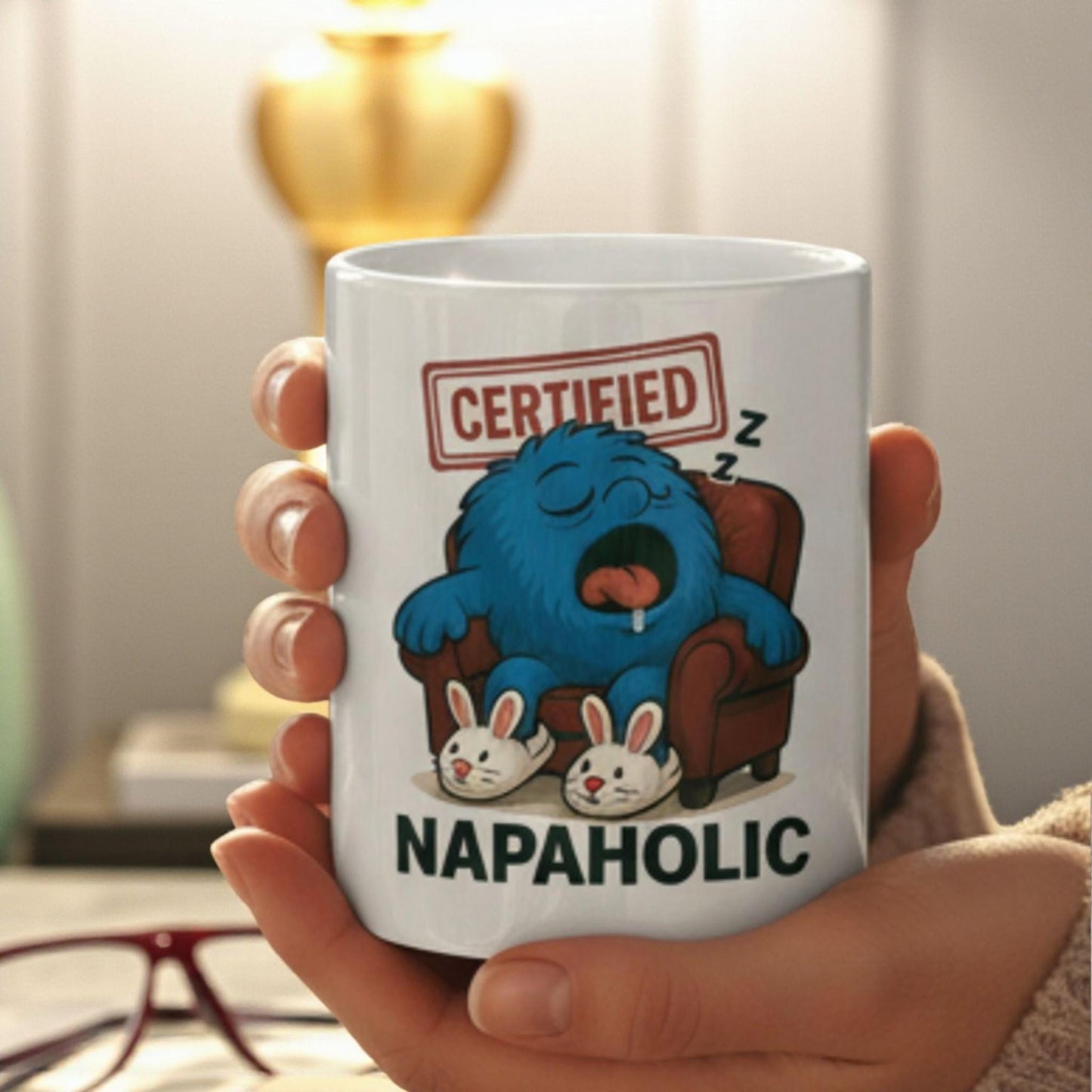 Funny Lazy Mug For Men, Napaholic Coffee Cup, Rude Gift For Husband Or Friend