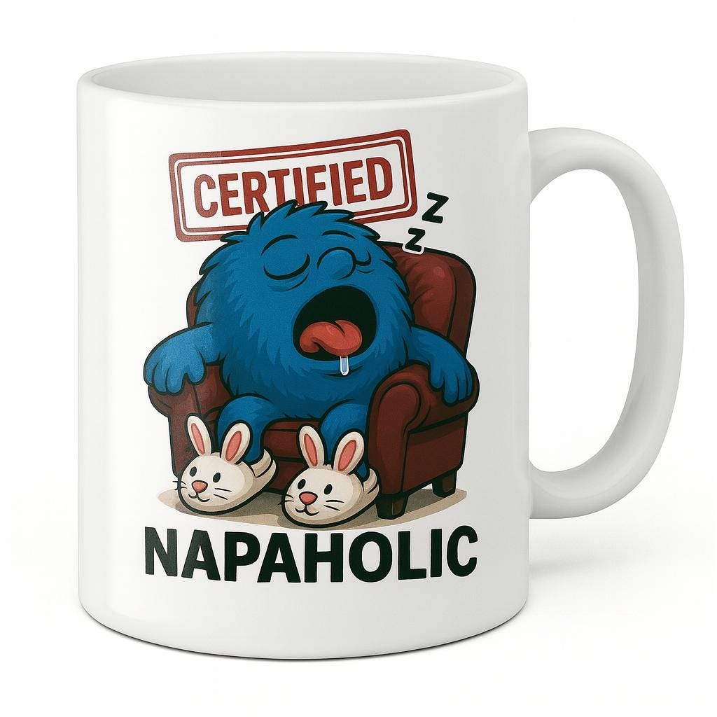 Funny Lazy Mug For Men, Napaholic Coffee Cup, Rude Gift For Husband Or Friend