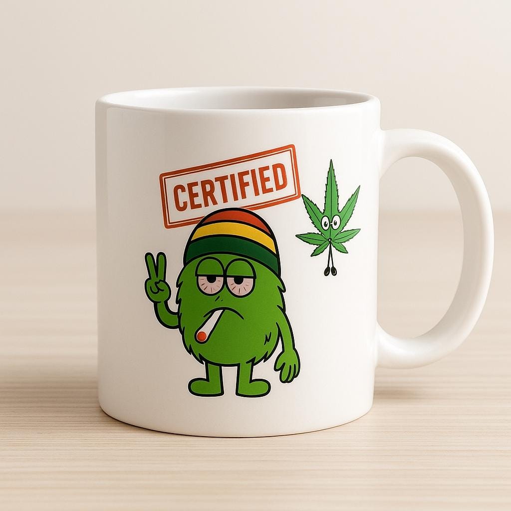 Funny Stoner Mug, Gift for Him, Weed Lover Coffee Cup, Secret Santa Gift Idea For PotHeads